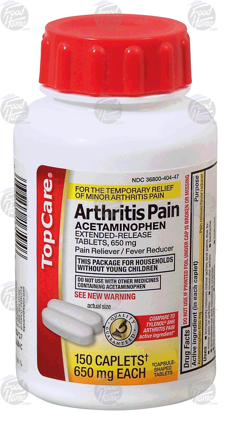 Top Care  arthritis pain relief, acetaminophen 650-mg, caplets Full-Size Picture